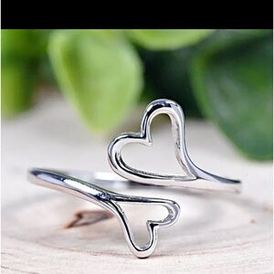 Adjustable Heart Thumb Ring - Simple Style CopperWraparoundMultiFinger NoPlating